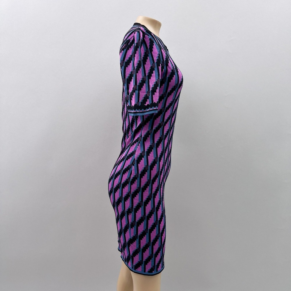 Diane Von Furstenberg Anahi Wool-blend Sheath Dress Purple Women's Size XS - Picture 8 of 13